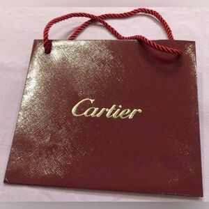 Cartier small paper shopping bag  8” x 7” x 3”